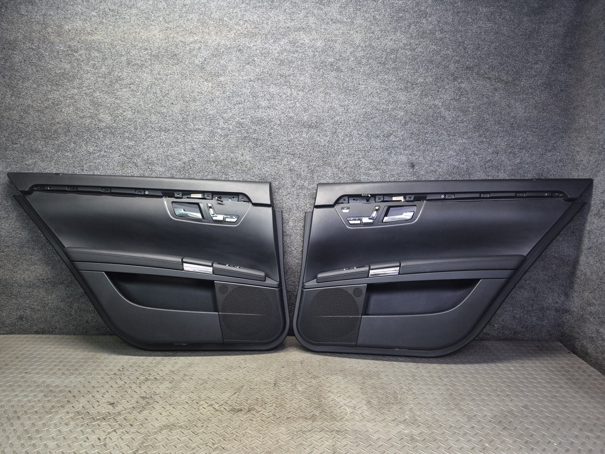 08-09 Mercedes W221 S63 AMG LWB Set of 2 Rear Door Interior Trim Panel Dmgd
