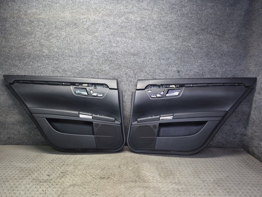 08-09 Mercedes W221 S63 AMG LWB Set of 2 Rear Door Interior Trim Panel Dmgd
