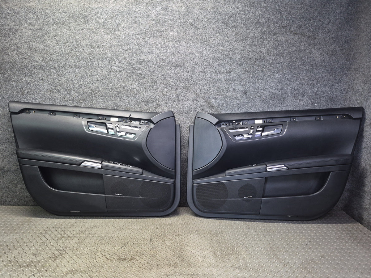 08-09 Mercedes W221 S63AMG LWB Set of 2 Front Door Interior Trim Panel Cover OEM