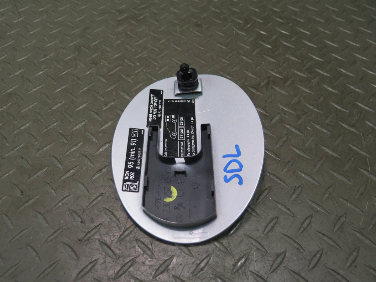 03-12 Mercedes R230 SL550 Fuel Tank Filler Door Lid Cover Silver 2307570509 OEM