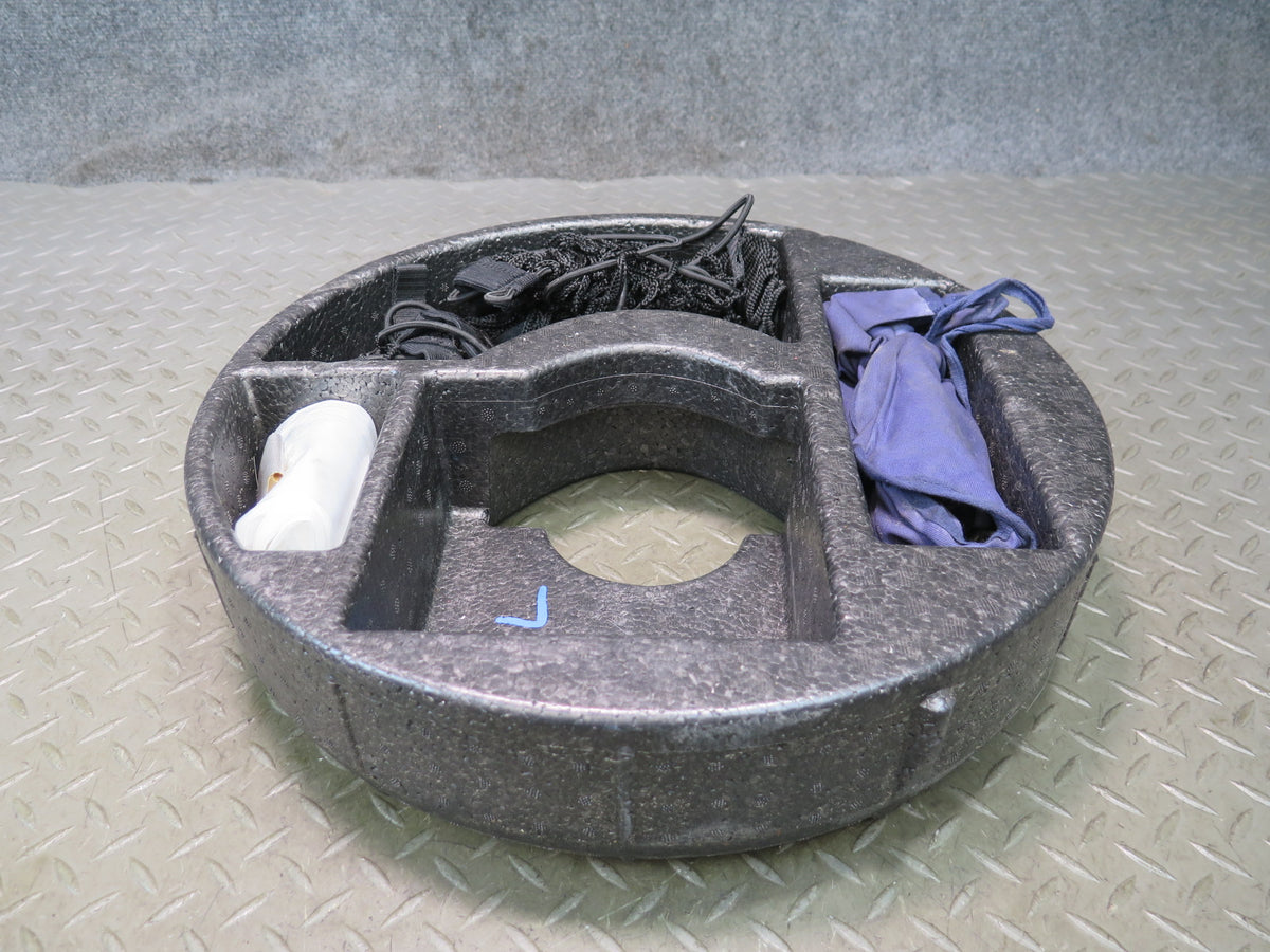 03-12 Mercedes R230 Sl-class Spare Tire Retainer Foam Pump Holder Tools Set OEM