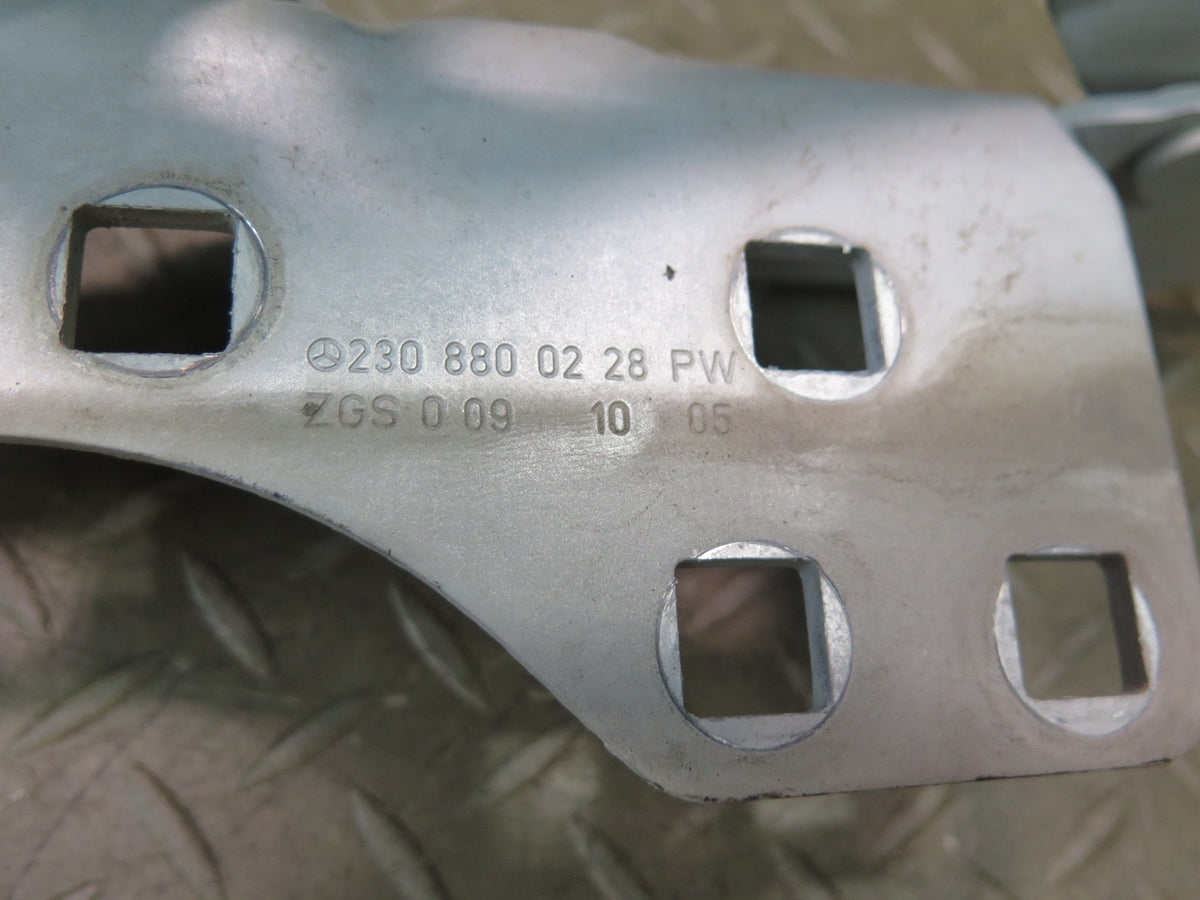03-12 Mercedes R230 SL550 Set of 2 Front Left & Right Hood Hinge Silver OEM