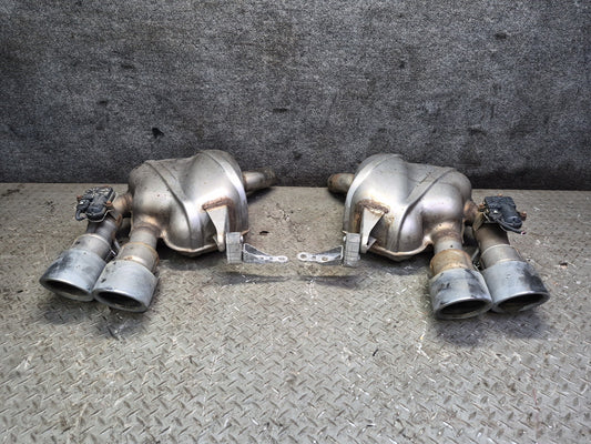 2015-2018 Porsche Macan Turbo 3.6L Rear Left & Right Exhaust Muffler W/ Tips Set