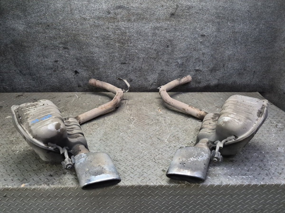 03-08 Mercedes R230 SL550 Set of 2 Rear Left & Right Exhaust Muffler w Tips OEM