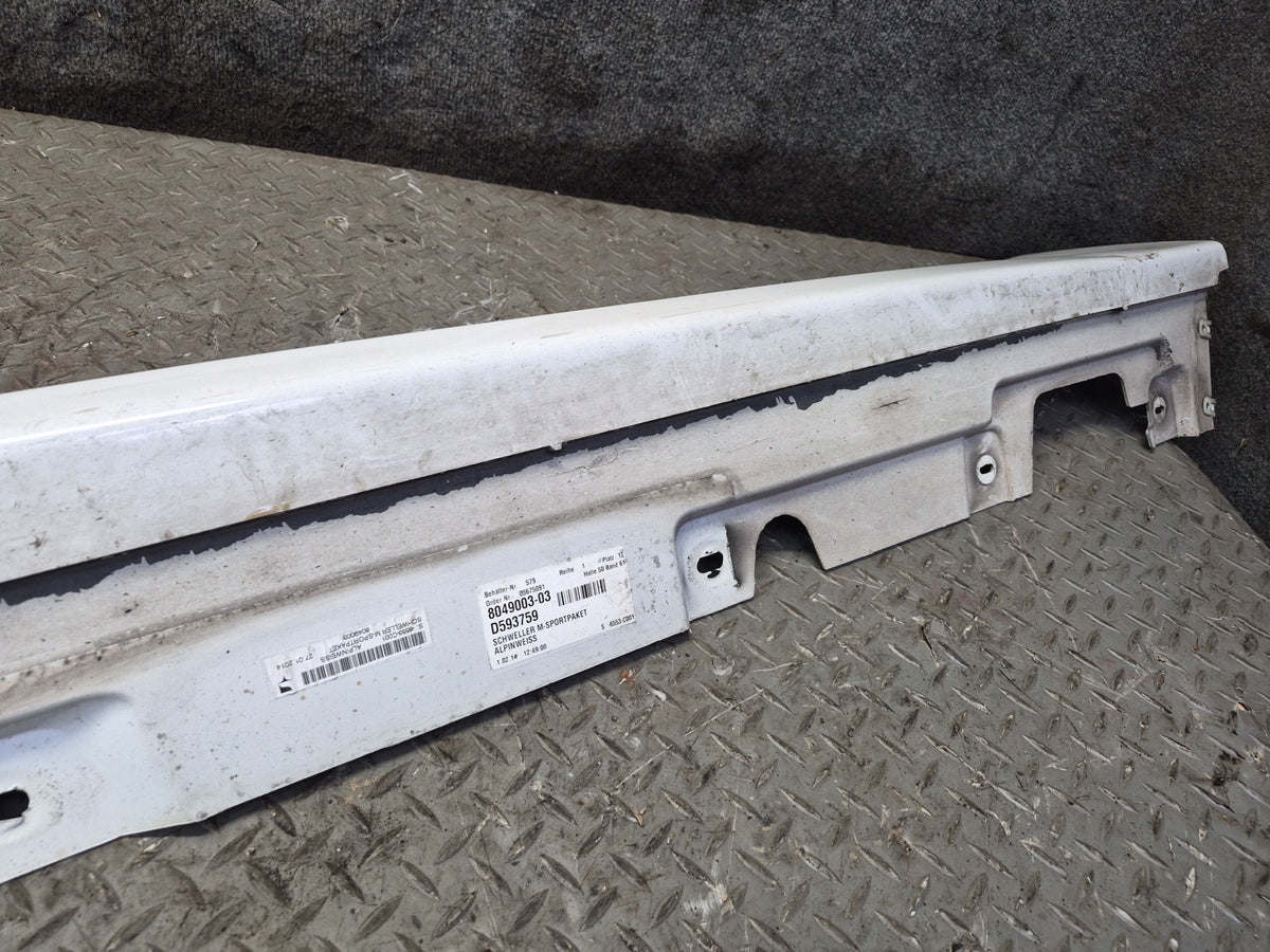 2012-2016 BMW F10 M5 Left & Right Side Skirt Rocker Panel Molding Set White