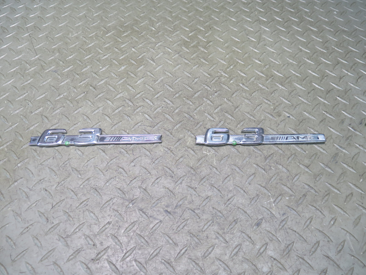 07-13 Mercedes W221 S63 AMG 6.3L Front Fender Emblem Logo Badge Set of 2 OEM