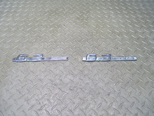 07-13 Mercedes W221 S63 AMG 6.3L Front Fender Emblem Logo Badge Set of 2 OEM