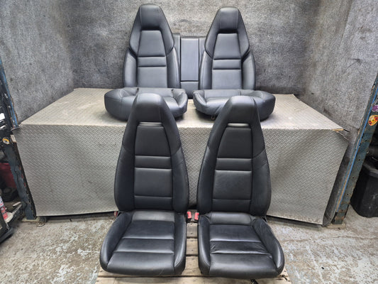 2010-2016 Porsche Panamera 970 Front & Rear Power Comfort Seat Leather Black Set