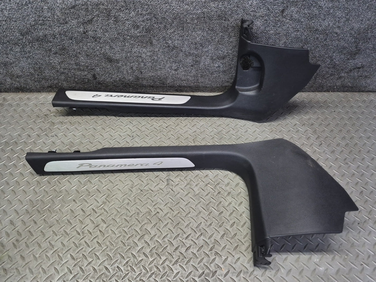 2010-2013 Porsche Panamera 970 Front Left Right Door Sill Scuff Plate Trim Set
