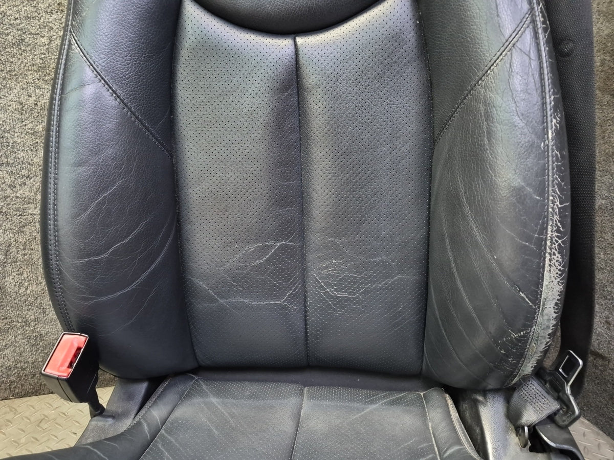 07-08 Mercedes R230 SL550 Set of 2 Front Left & Right Leather Seat Black Dmgd