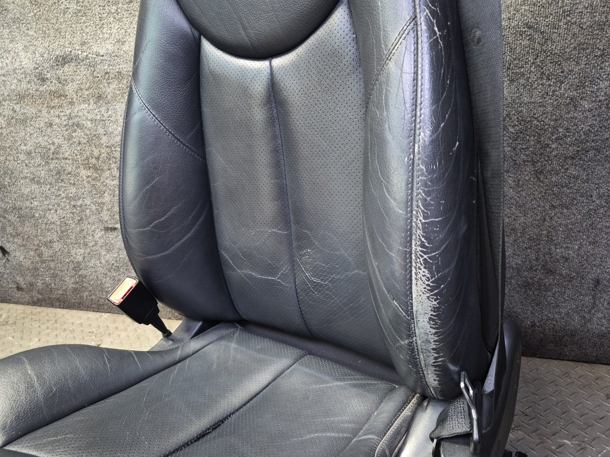 07-08 Mercedes R230 SL550 Set of 2 Front Left & Right Leather Seat Black Dmgd