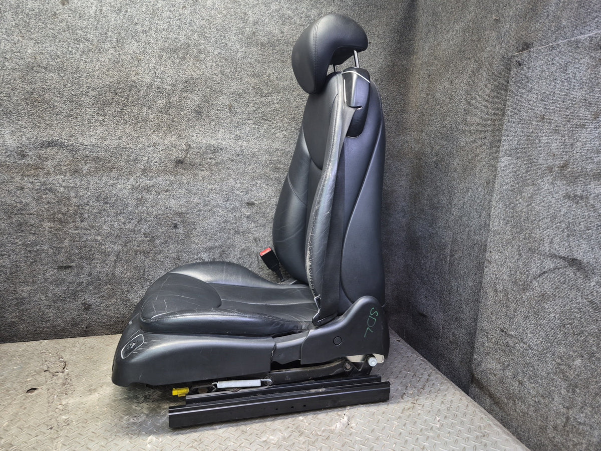 07-08 Mercedes R230 SL550 Set of 2 Front Left & Right Leather Seat Black Dmgd