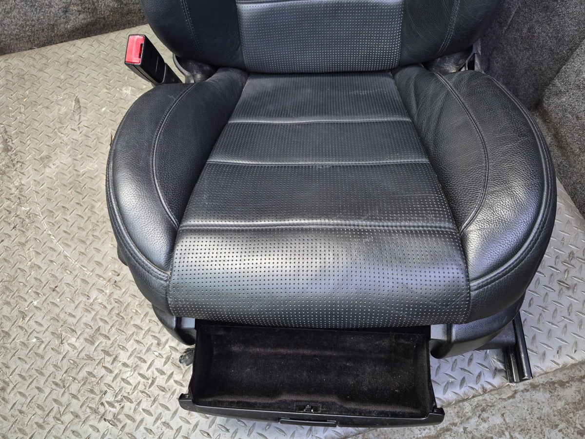 07-09 Mercedes W221 S63 AMG LWB Front & Rear Leather Seat Set Black OEM