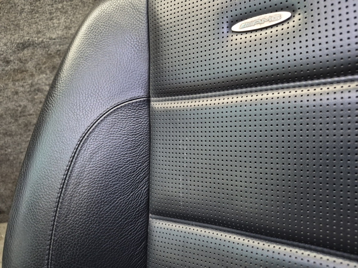07-09 Mercedes W221 S63 AMG LWB Front & Rear Leather Seat Set Black OEM