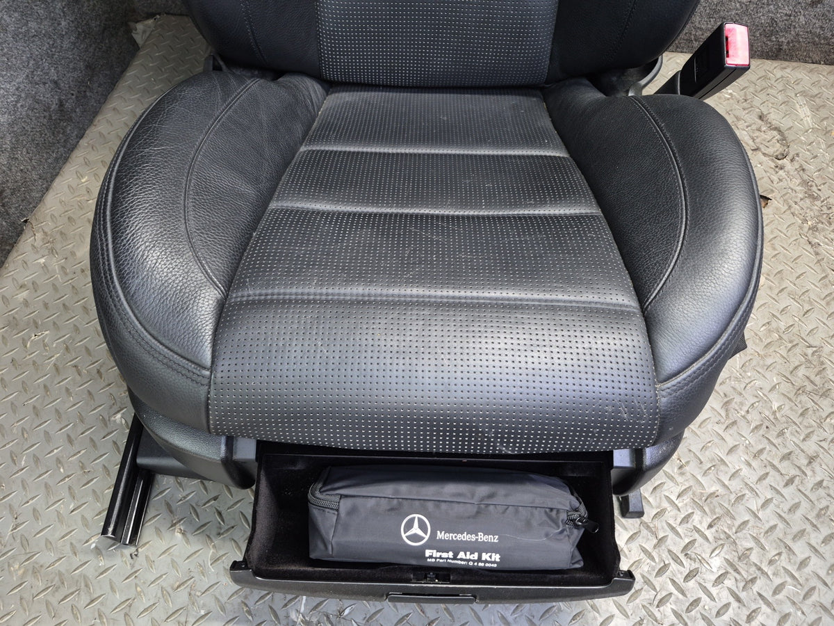 07-09 Mercedes W221 S63 AMG LWB Front & Rear Leather Seat Set Black OEM