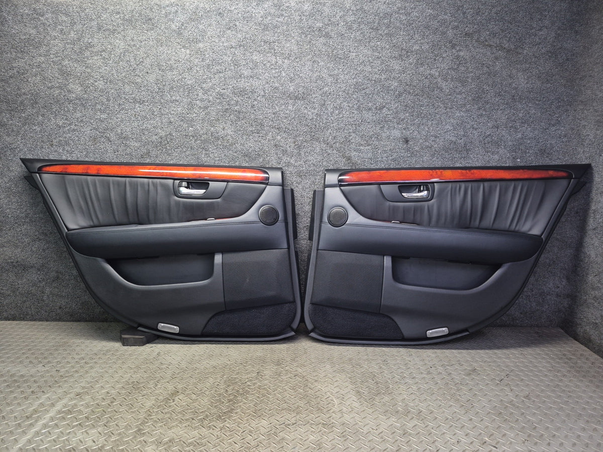 04-06 Lexus UCF30L LS430 Set of 2 Rear Door Interior Trim Cover Panel Black OEM