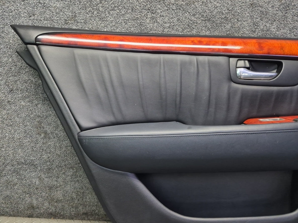 04-06 Lexus UCF30L LS430 Set of 2 Rear Door Interior Trim Cover Panel Black OEM