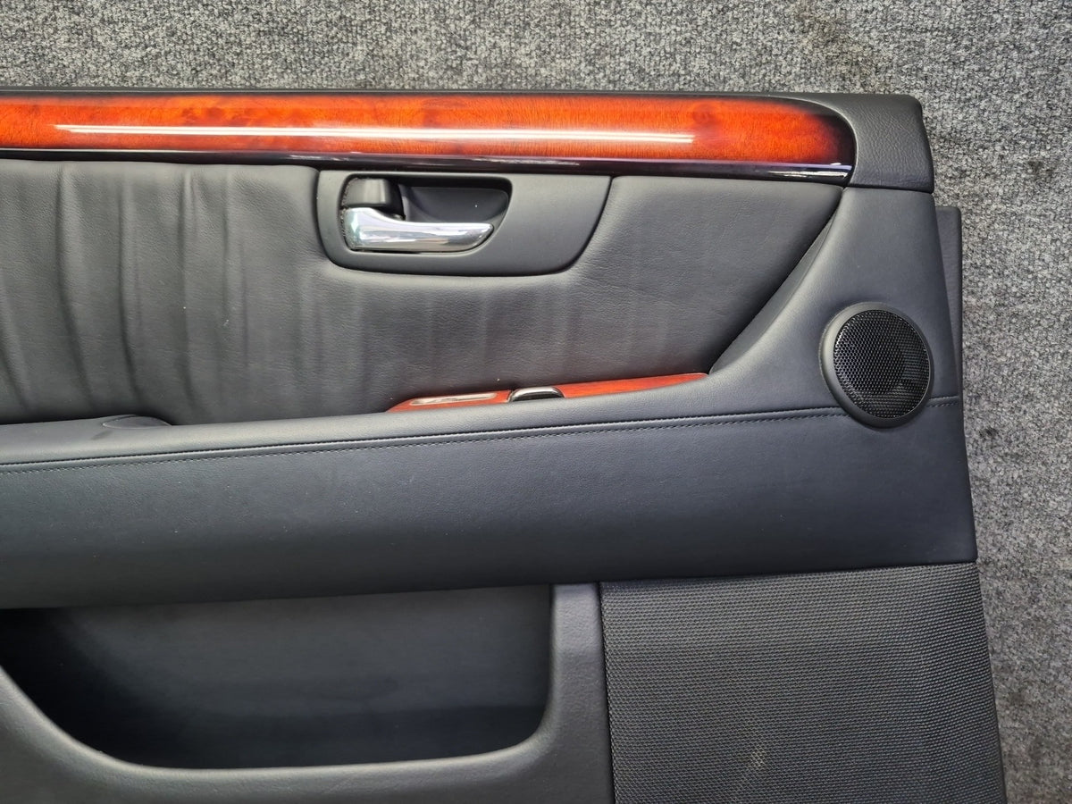 04-06 Lexus UCF30L LS430 Set of 2 Rear Door Interior Trim Cover Panel Black OEM