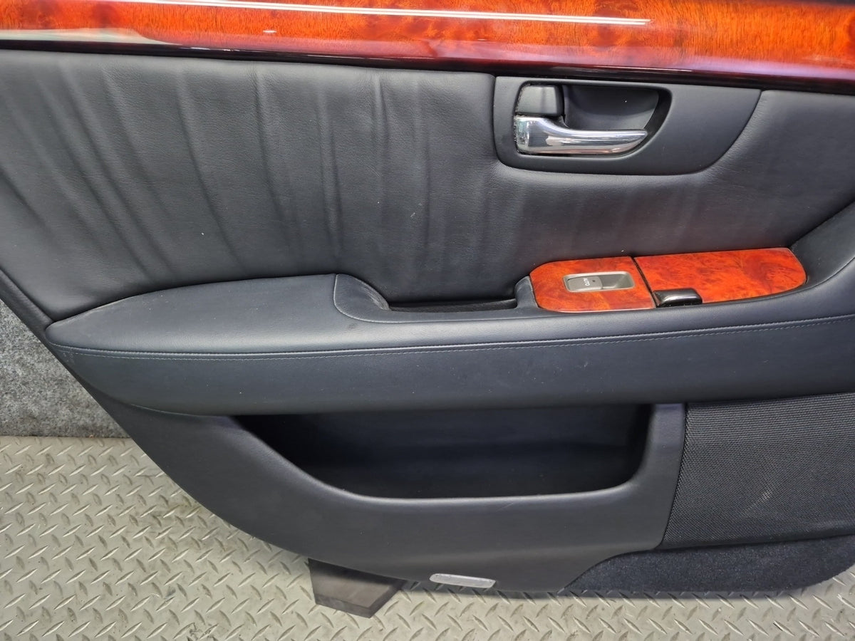 04-06 Lexus UCF30L LS430 Set of 2 Rear Door Interior Trim Cover Panel Black OEM