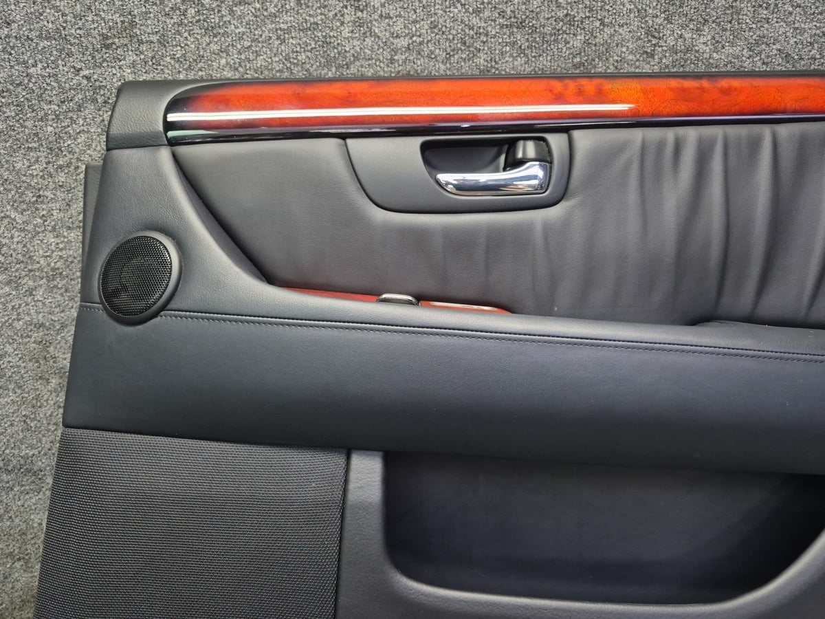 04-06 Lexus UCF30L LS430 Set of 2 Rear Door Interior Trim Cover Panel Black OEM