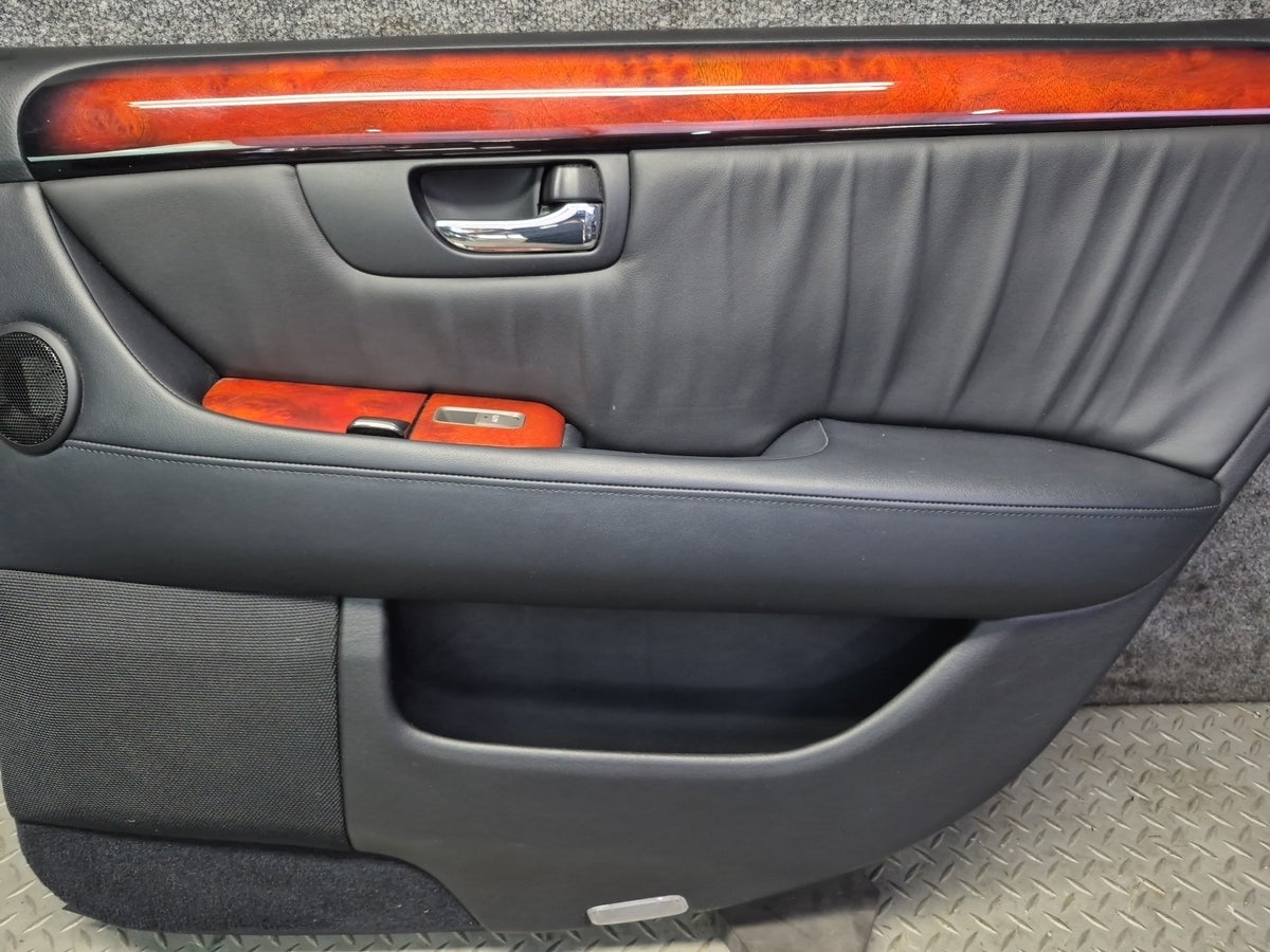 04-06 Lexus UCF30L LS430 Set of 2 Rear Door Interior Trim Cover Panel Black OEM