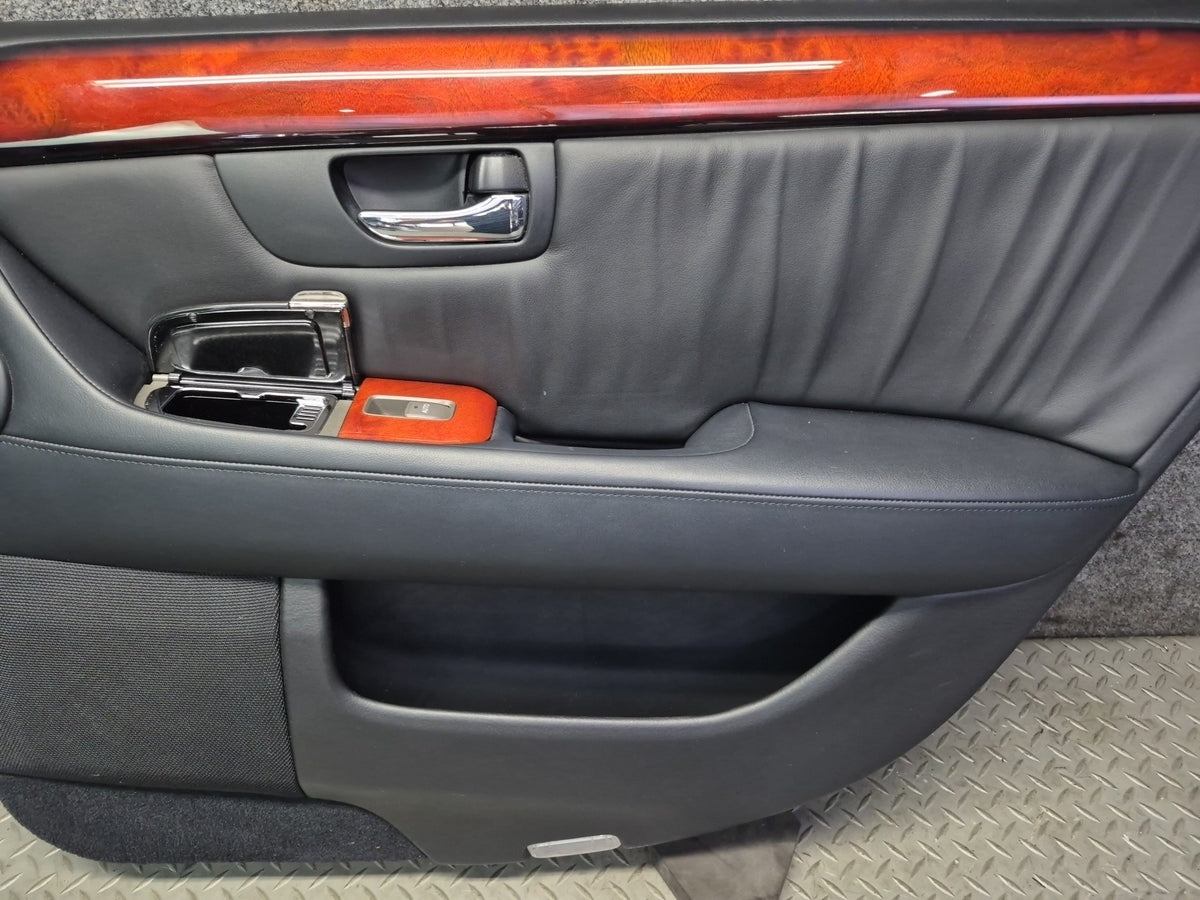 04-06 Lexus UCF30L LS430 Set of 2 Rear Door Interior Trim Cover Panel Black OEM