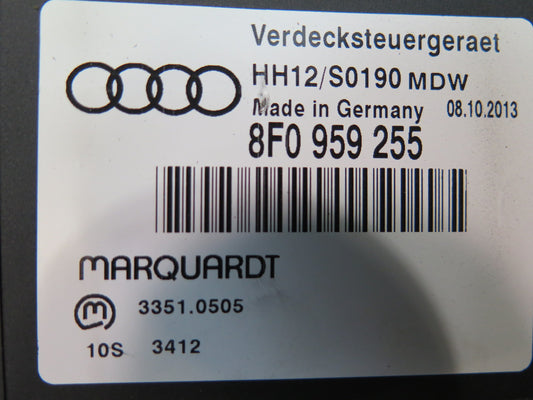 13-16 Audi 8F7 S5 RS5 Convertible TOP Roof Control Module 8F0959255 OEM