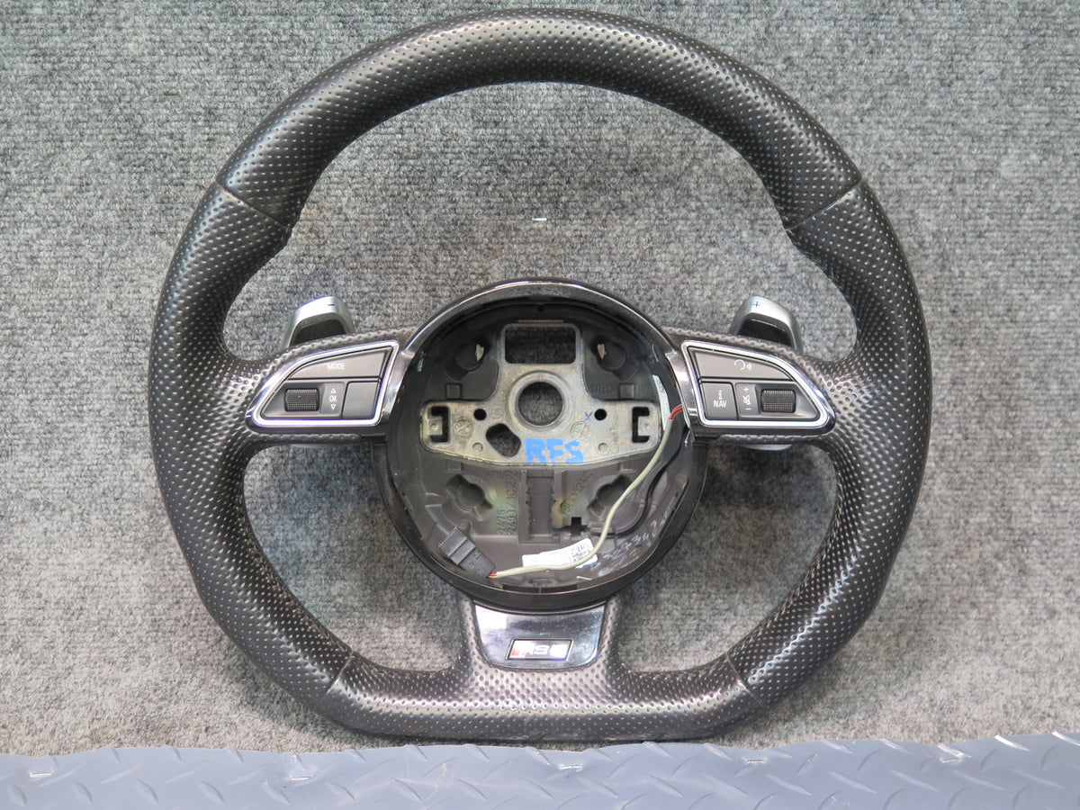 14-15 Audi RS5 8F7 Sport Multifunction Leather Steering w Shifter Paddle OEM
