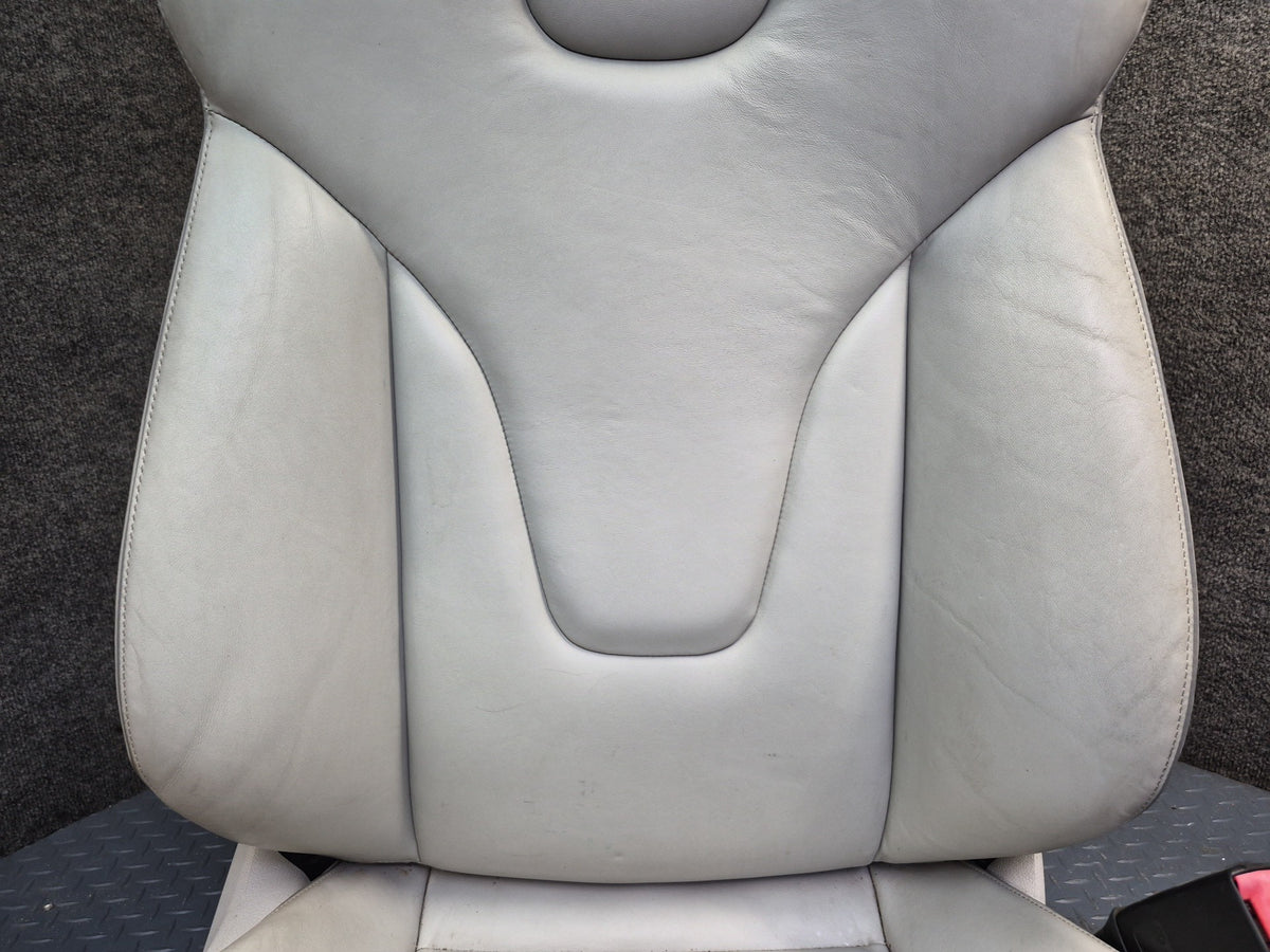 13-15 Audi RS5 8F7 Front & Rear Leather Heated Sport Seat Set Silver Damaged