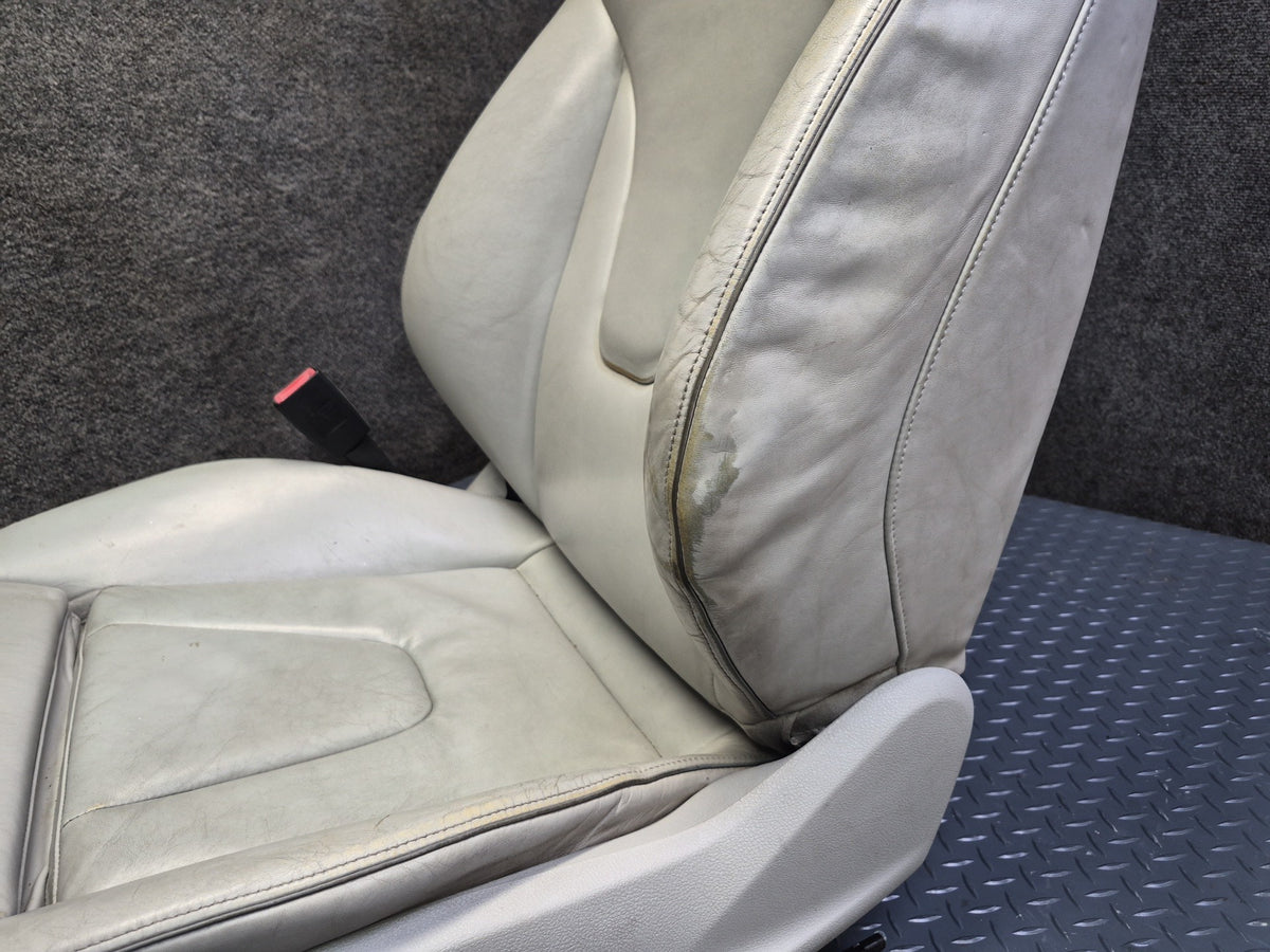 13-15 Audi RS5 8F7 Front & Rear Leather Heated Sport Seat Set Silver Damaged