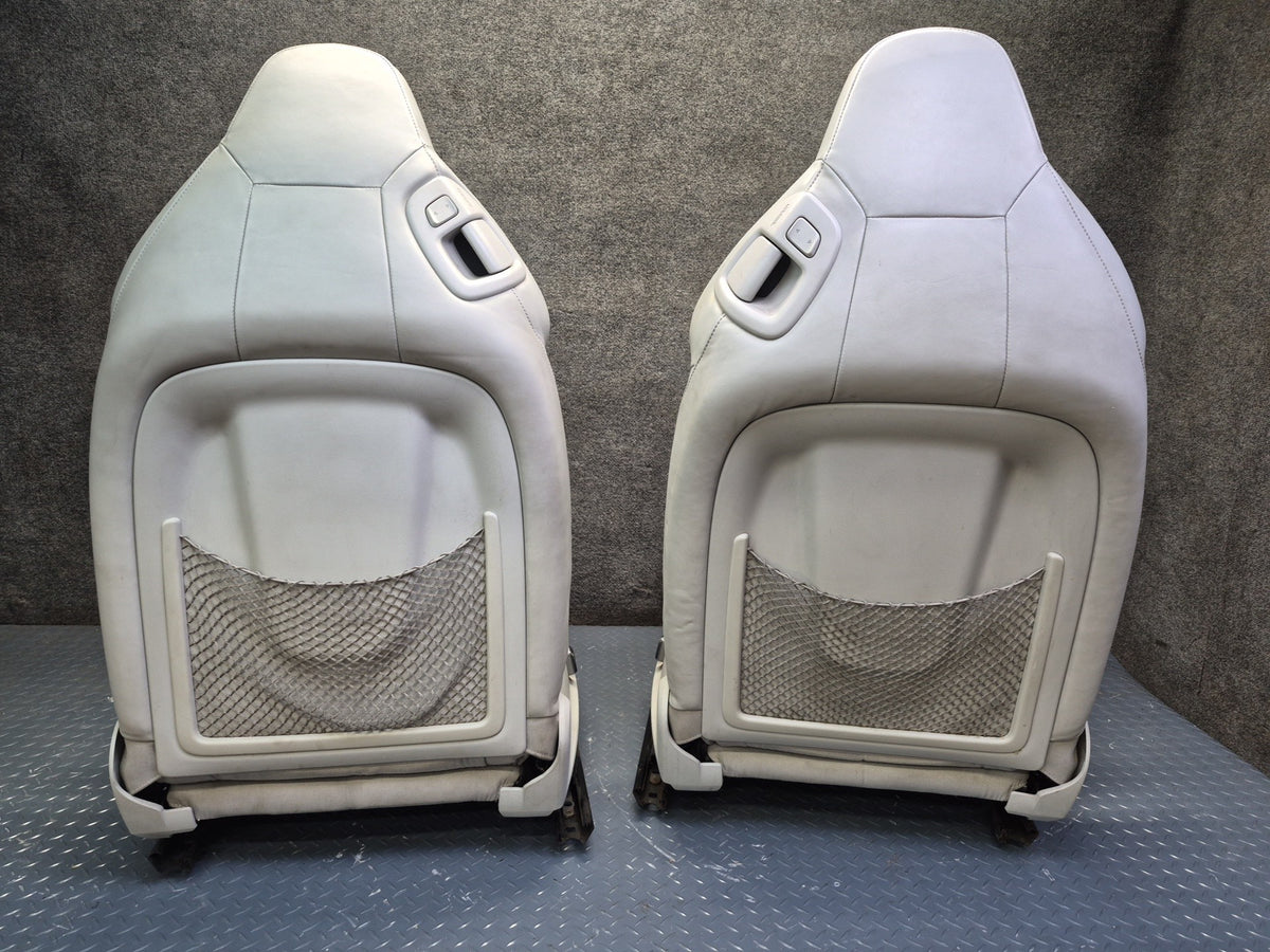 13-15 Audi RS5 8F7 Front & Rear Leather Heated Sport Seat Set Silver Damaged