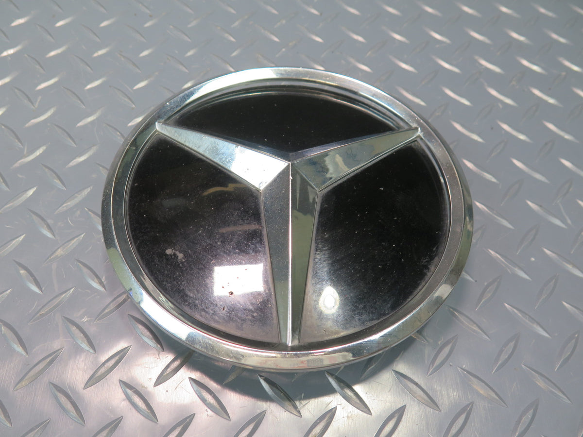07-08 Mercedes R230 SL550 Front Grille Logo Badge w Chrome Trim Set Aftermarket