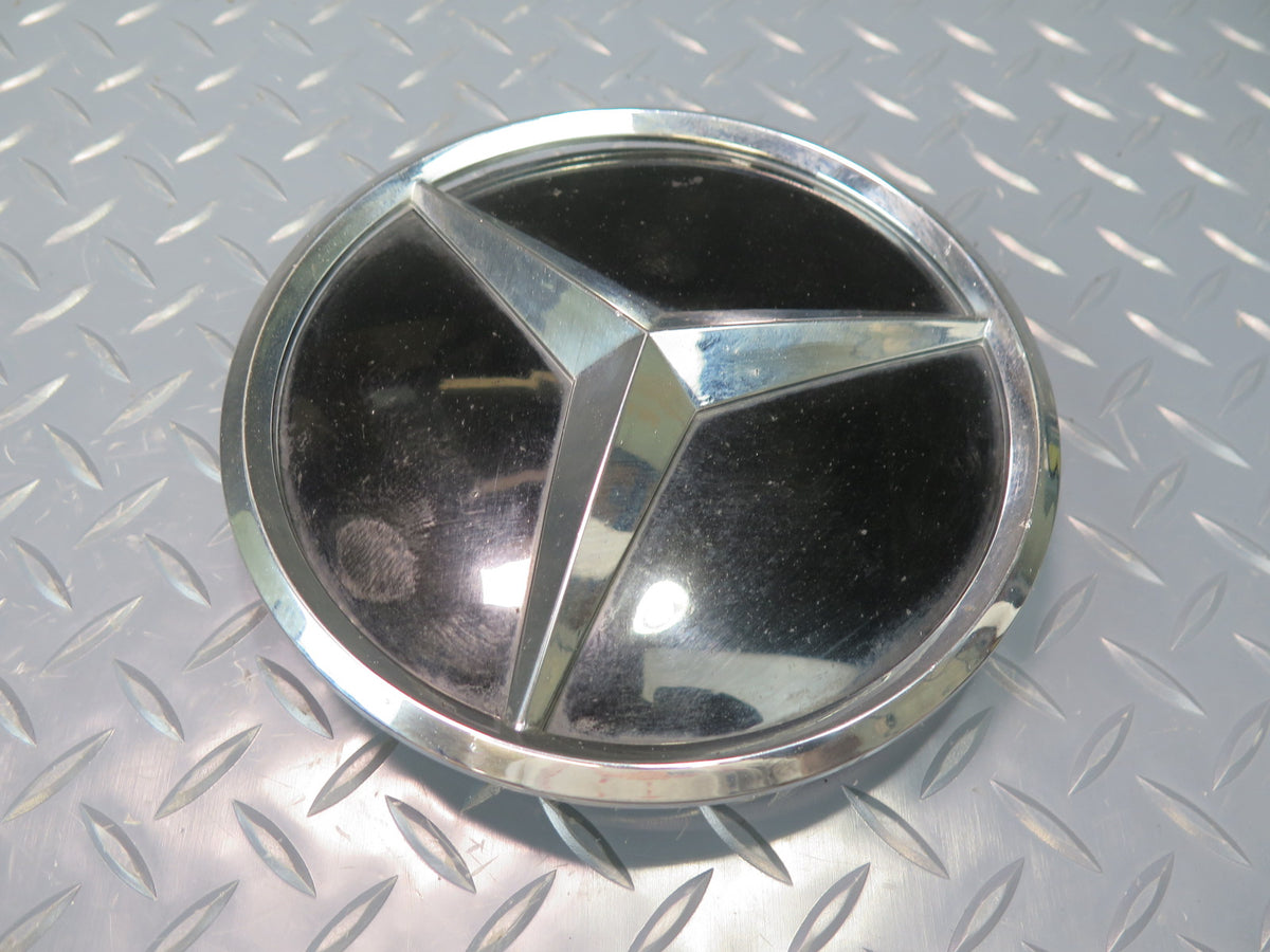 07-08 Mercedes R230 SL550 Front Grille Logo Badge w Chrome Trim Set Aftermarket