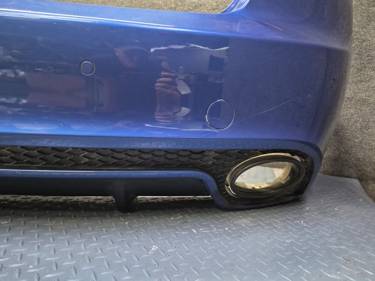 13-15 Audi RS5 8F7 Rear Bumper Cover w PDC Sensors Estoril Blue OEM