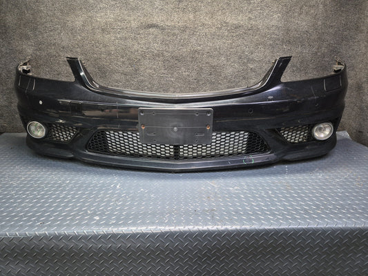 08-09 Mercedes W221 S63 AMG Sport Front Bumper Cover Black w PDC Sensors Damaged