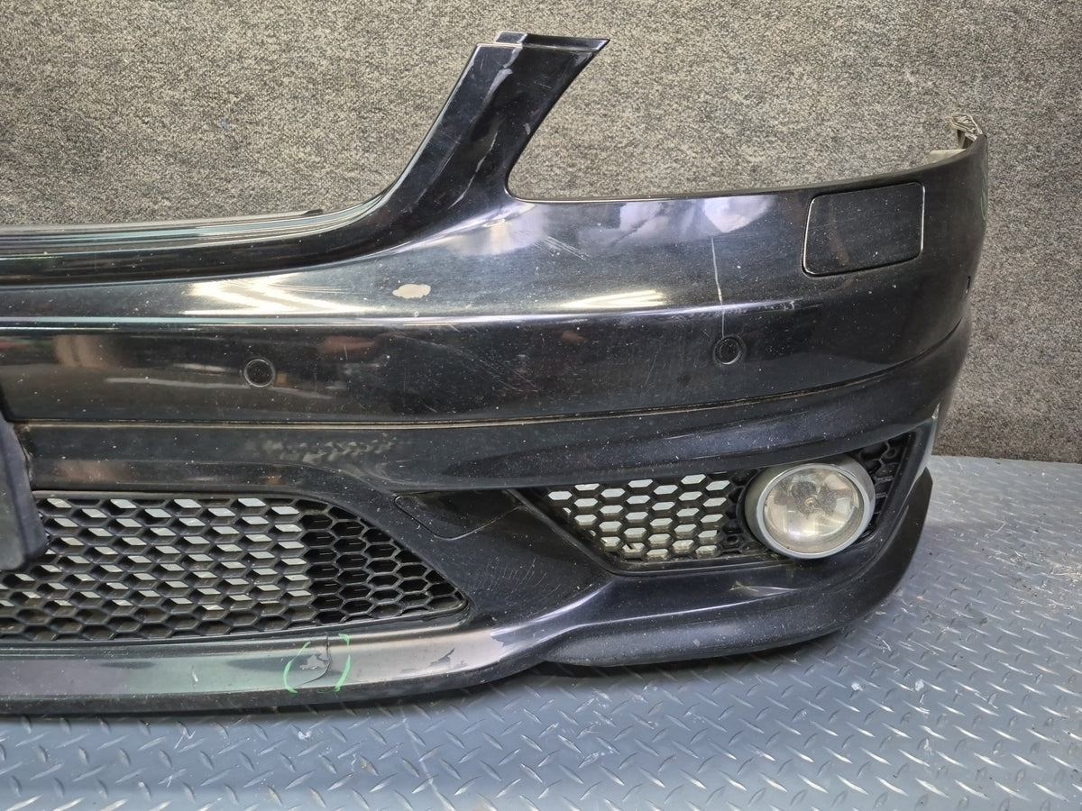 08-09 Mercedes W221 S63 AMG Sport Front Bumper Cover Black w PDC Sensors Damaged
