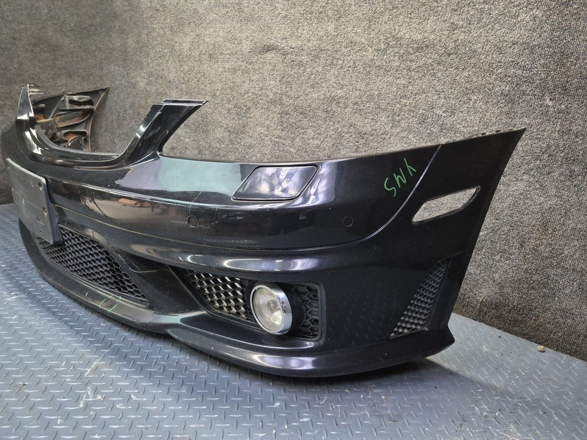 08-09 Mercedes W221 S63 AMG Sport Front Bumper Cover Black w PDC Sensors Damaged