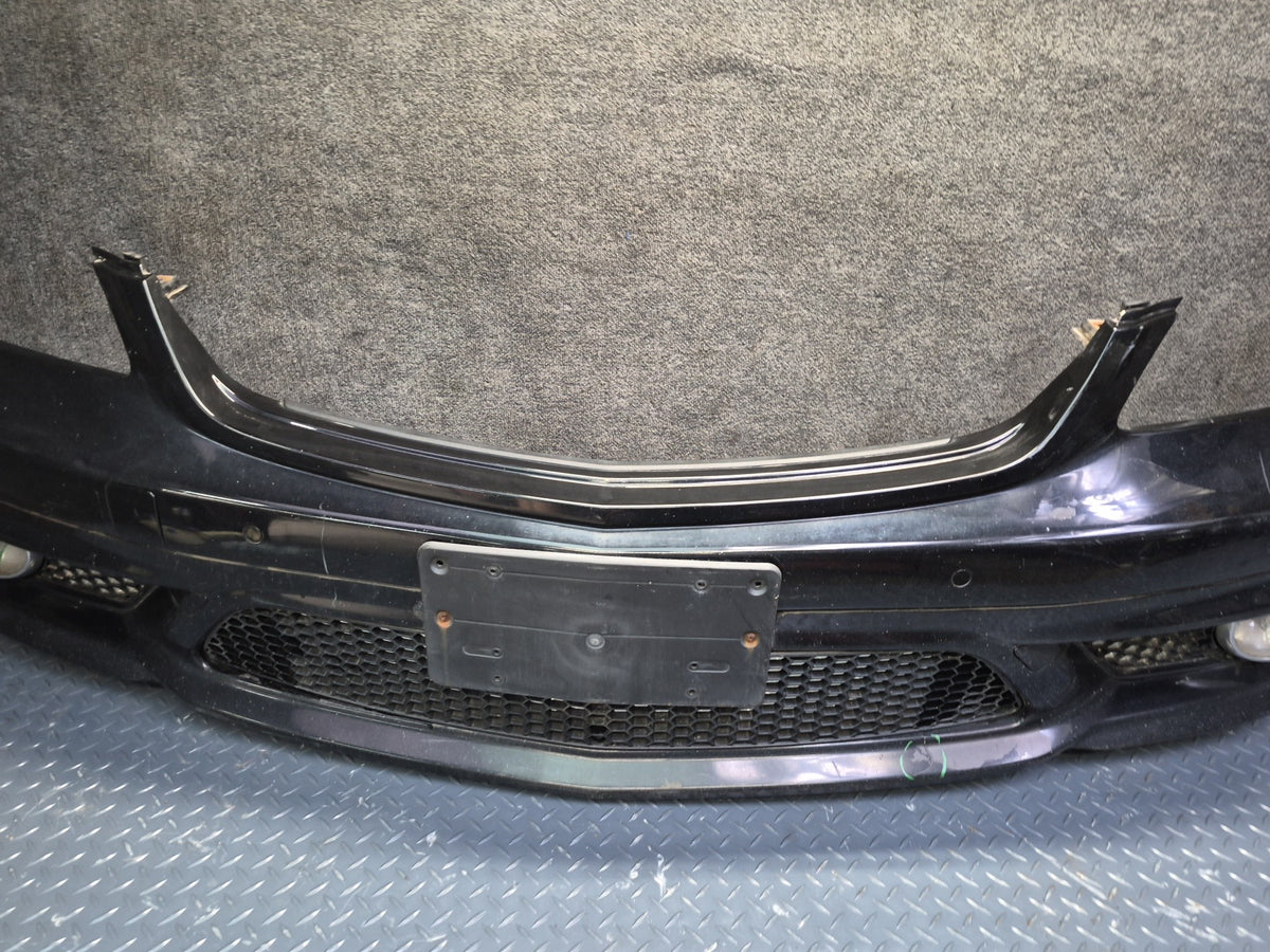 08-09 Mercedes W221 S63 AMG Sport Front Bumper Cover Black w PDC Sensors Damaged
