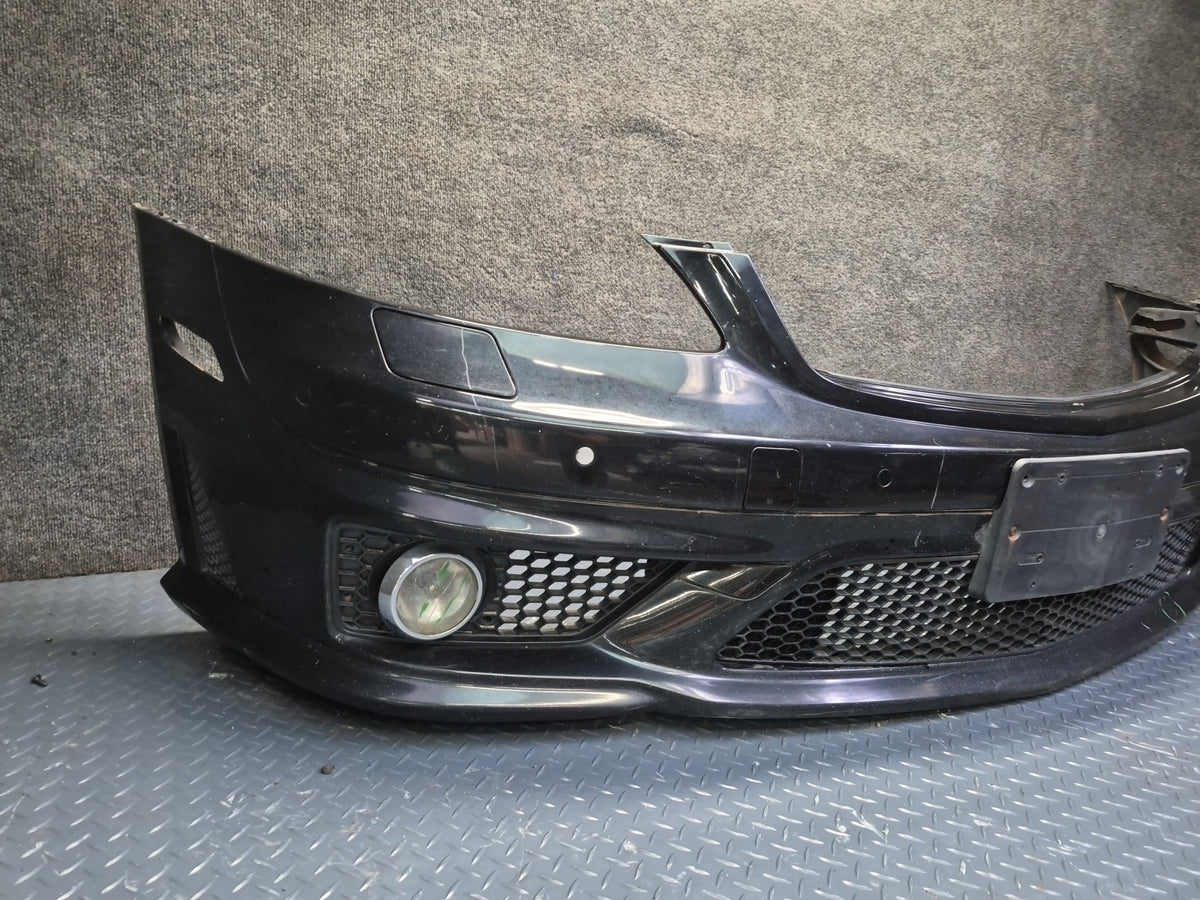 08-09 Mercedes W221 S63 AMG Sport Front Bumper Cover Black w PDC Sensors Damaged