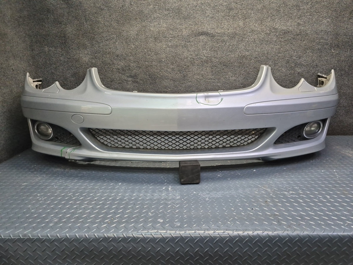 07-08 Mercedes R230 SL550 Front Bumper Cover w Fog Lights Silver Damaged