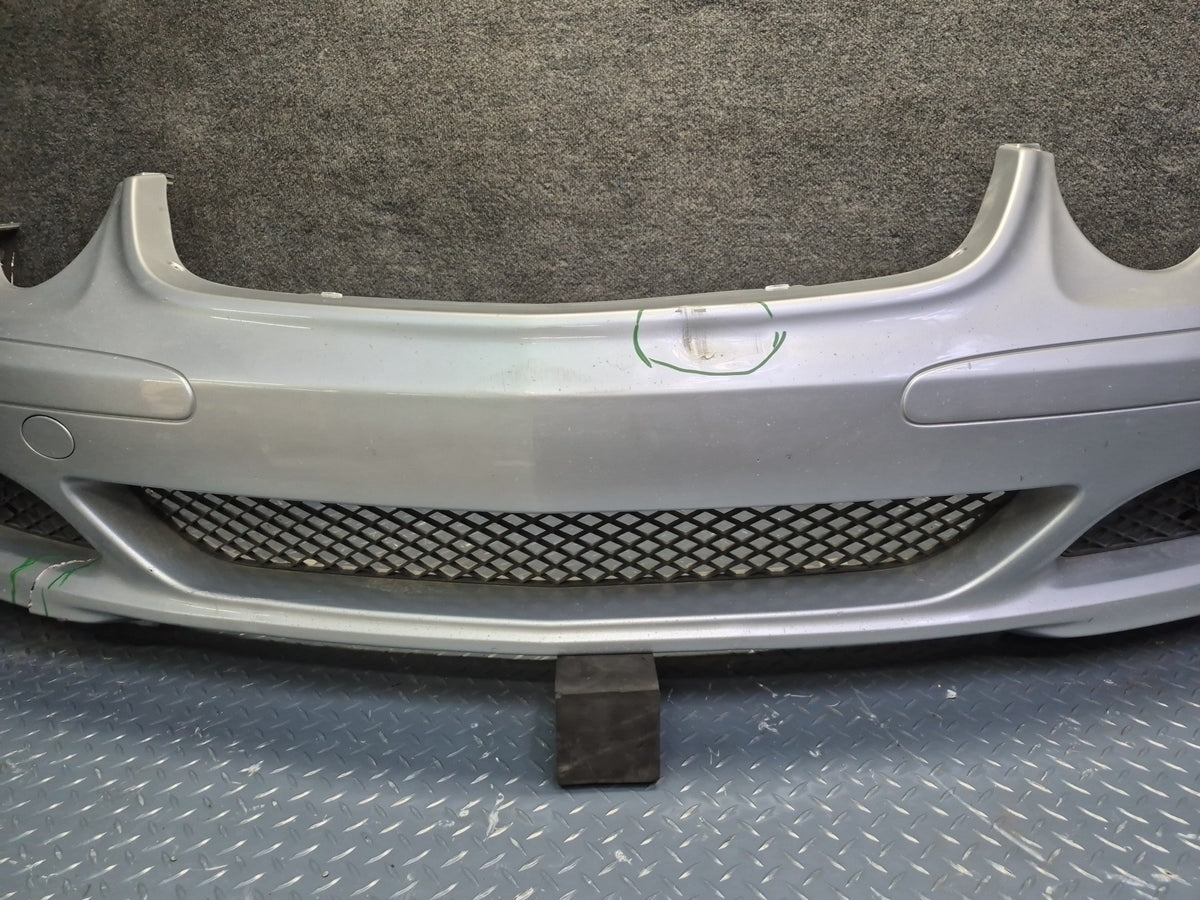 07-08 Mercedes R230 SL550 Front Bumper Cover w Fog Lights Silver Damaged