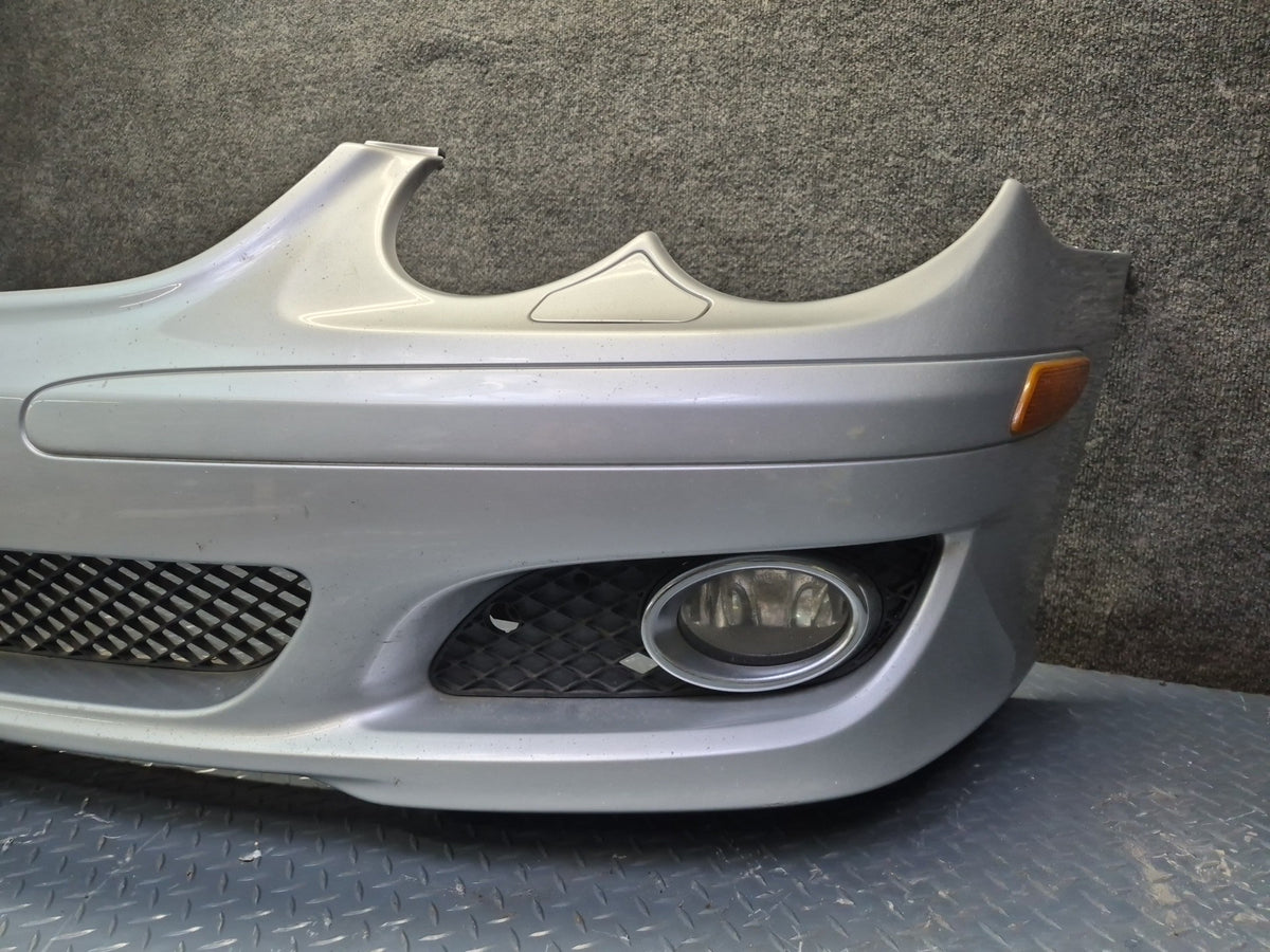 07-08 Mercedes R230 SL550 Front Bumper Cover w Fog Lights Silver Damaged