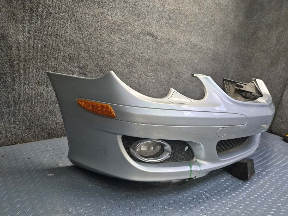 07-08 Mercedes R230 SL550 Front Bumper Cover w Fog Lights Silver Damaged