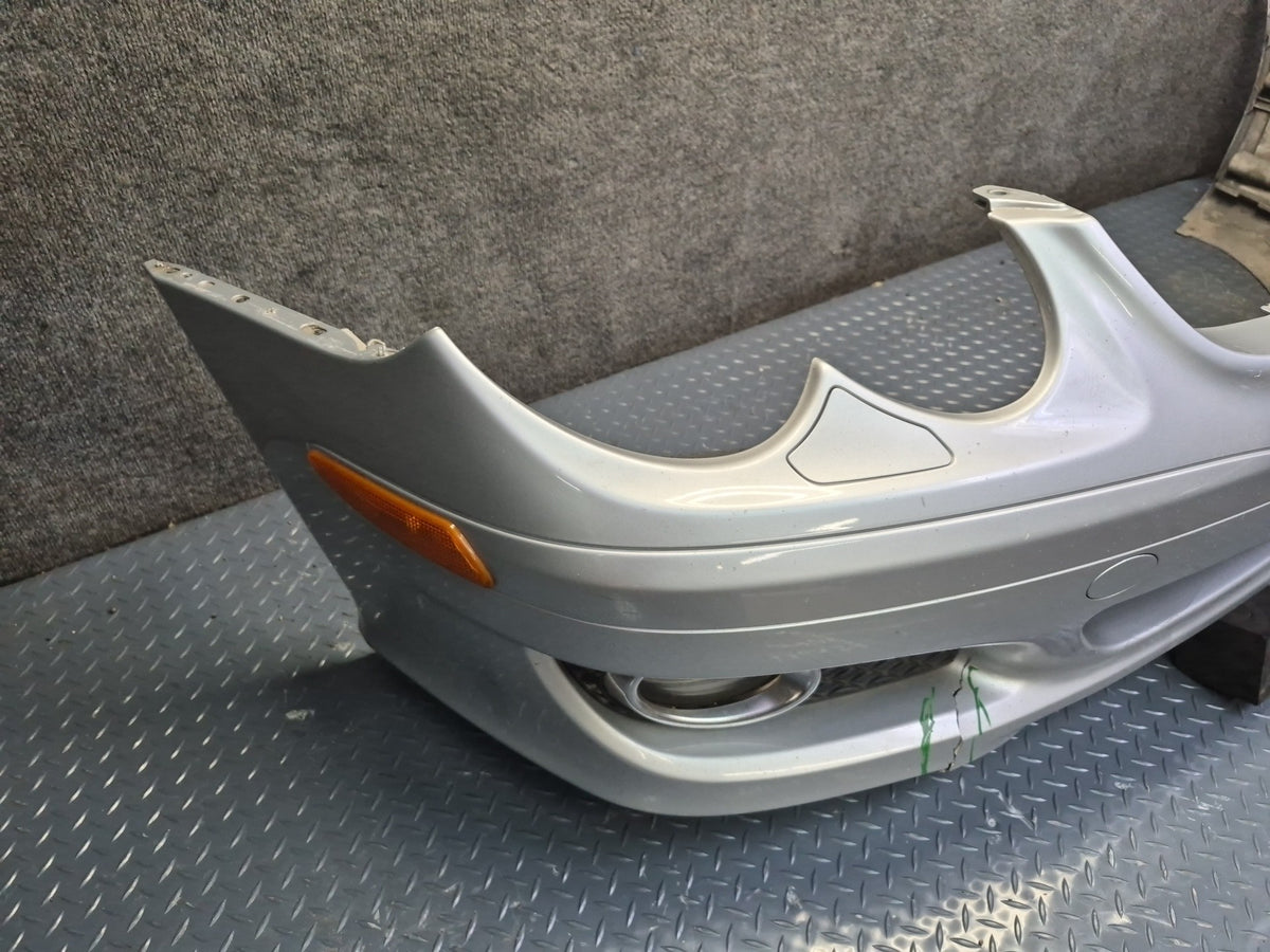 07-08 Mercedes R230 SL550 Front Bumper Cover w Fog Lights Silver Damaged
