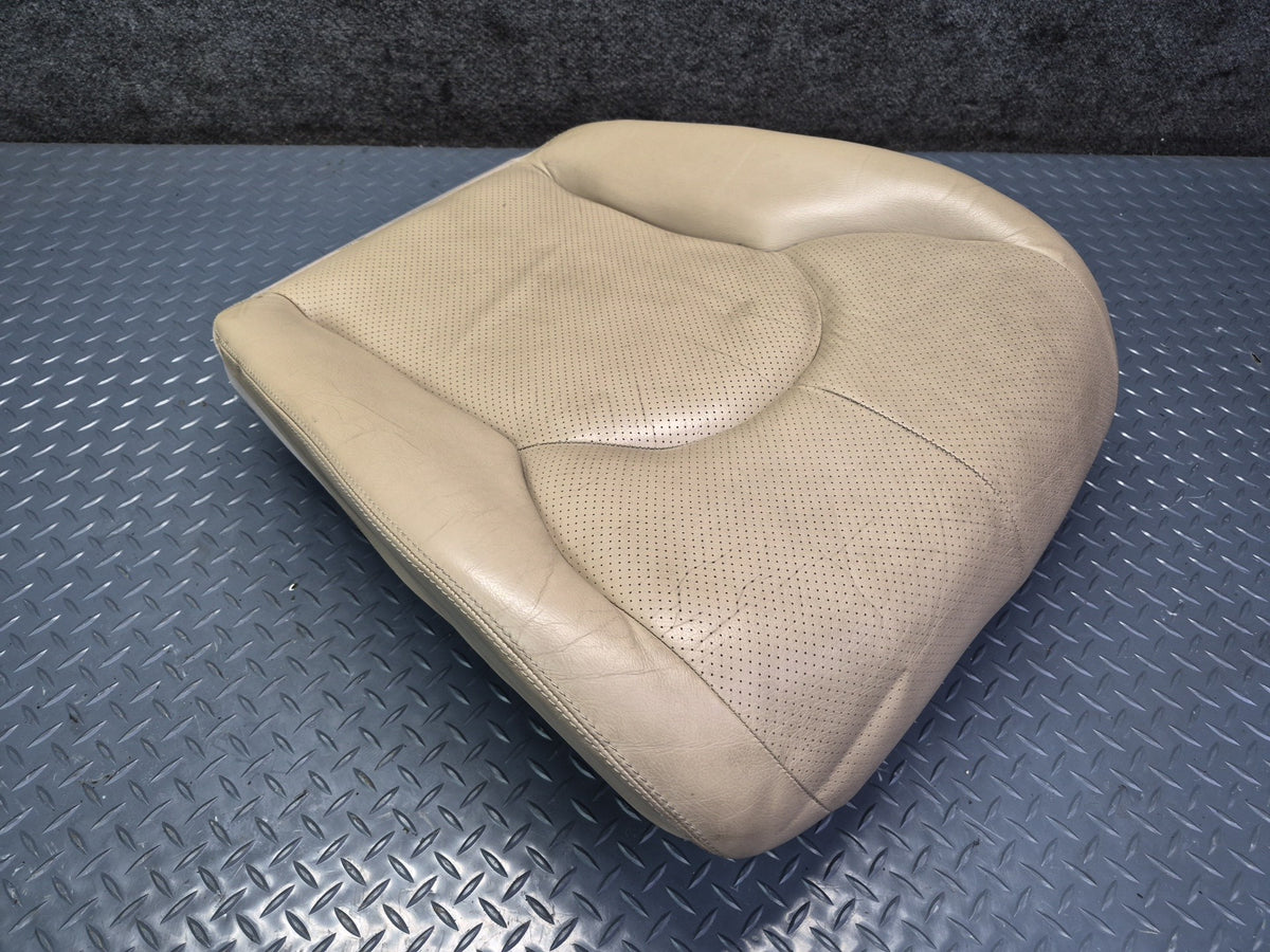 96-02 Mercedes R129 Front Right Seat Lower Perforated Leather Cushion OEM