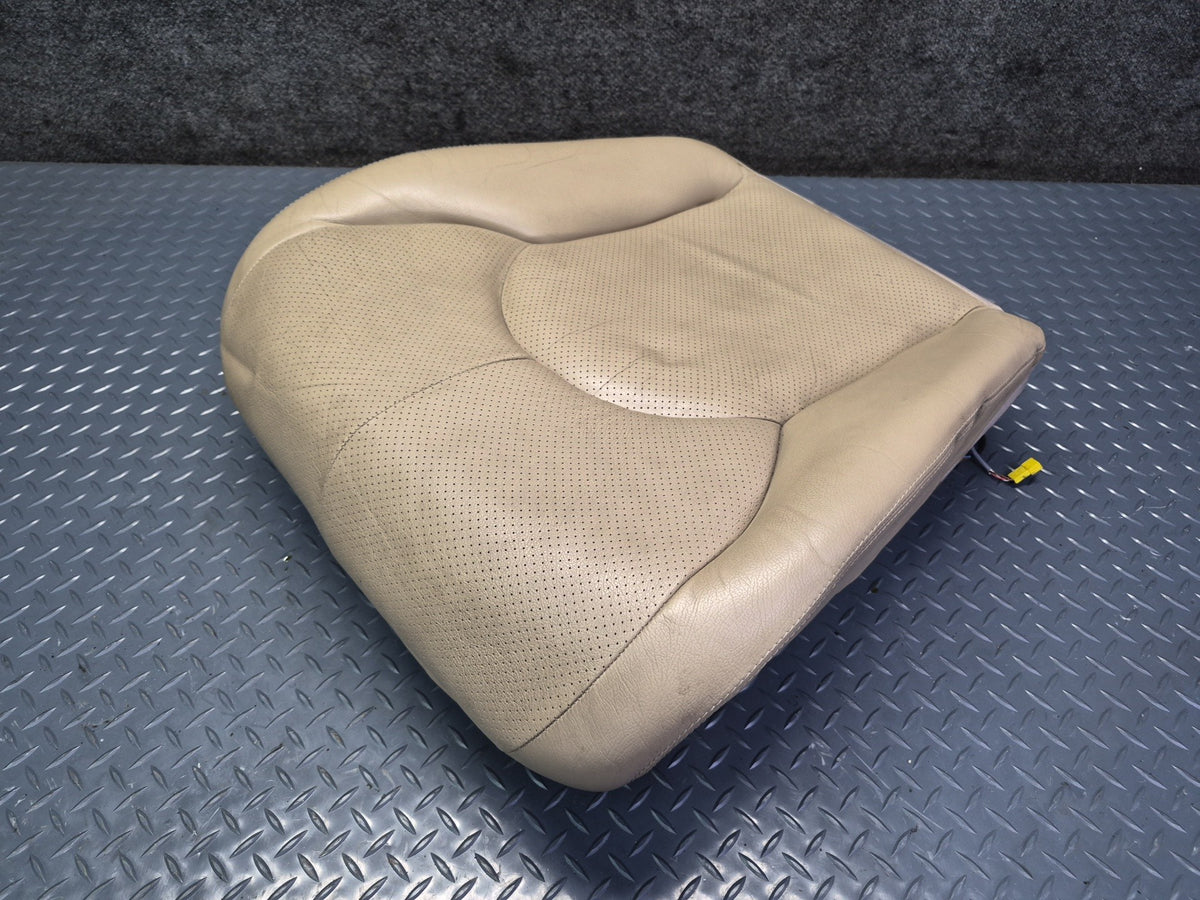 96-02 Mercedes R129 Front Right Seat Lower Perforated Leather Cushion OEM