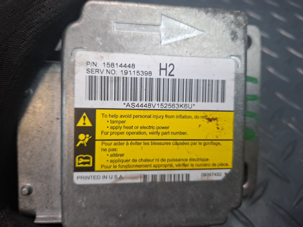 06-07 HUMMER H2 SRS AIRBAG CONTROL MODULE UNIT W/ SENSOR SET 15814448 OEM