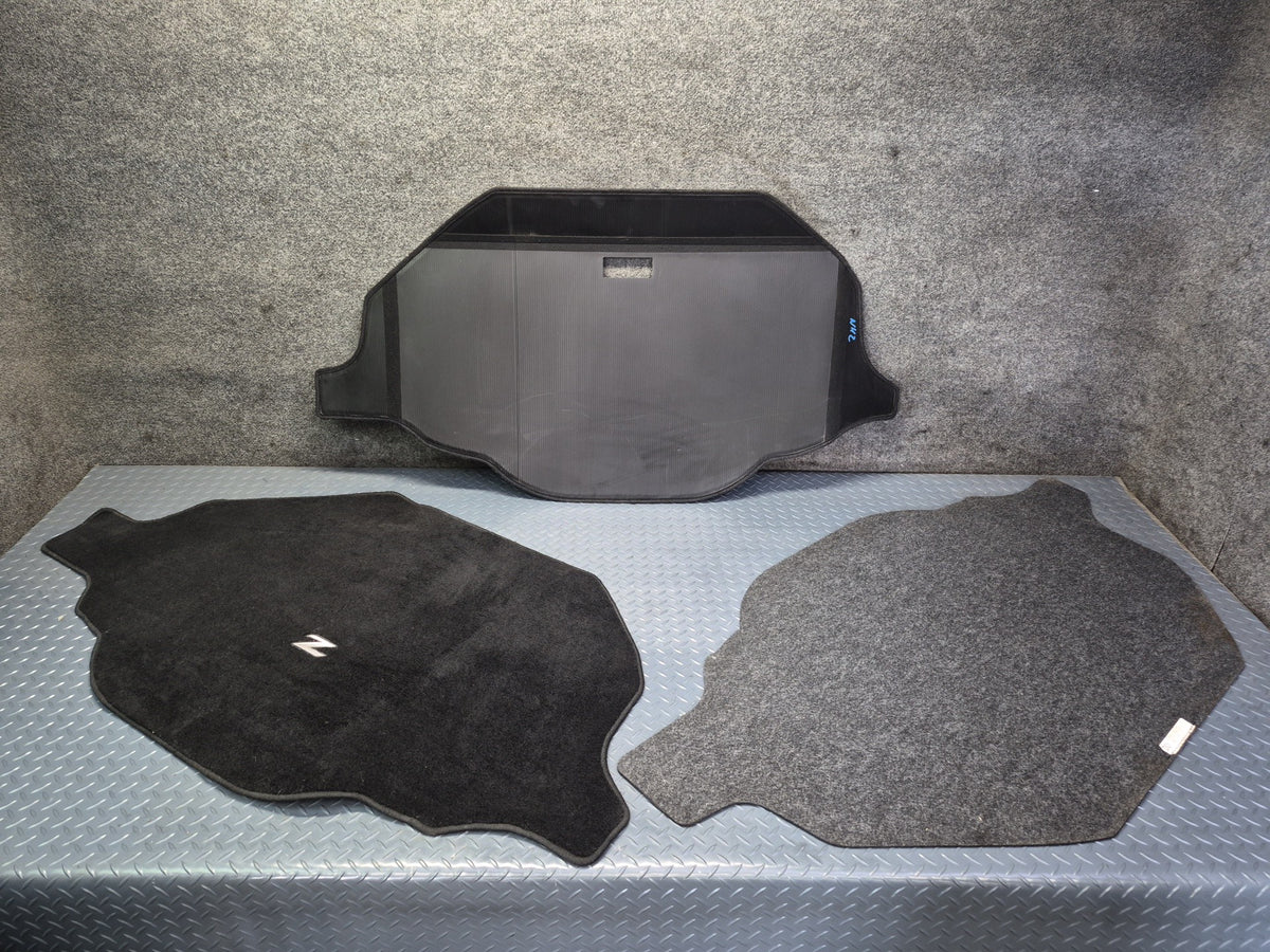 10-16 Nissan 370Z Z34 Conv Set of 3 Rear Trunk Floor MAT Carpet Cover Black OEM