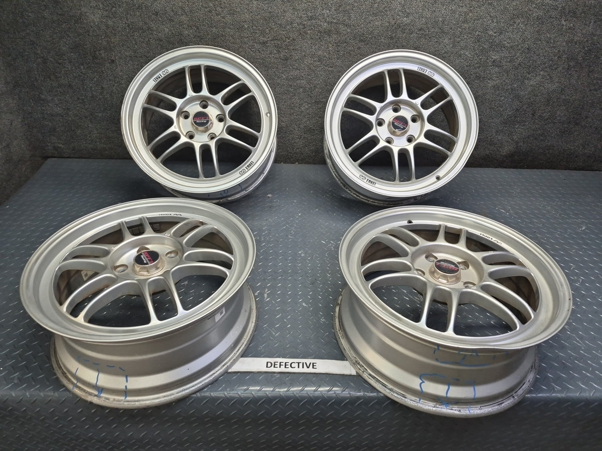 Set of 4 Enkei Racing RPF1 R17" Alloy Wheel Rim 17x7J ET45 5x114.3 Defective