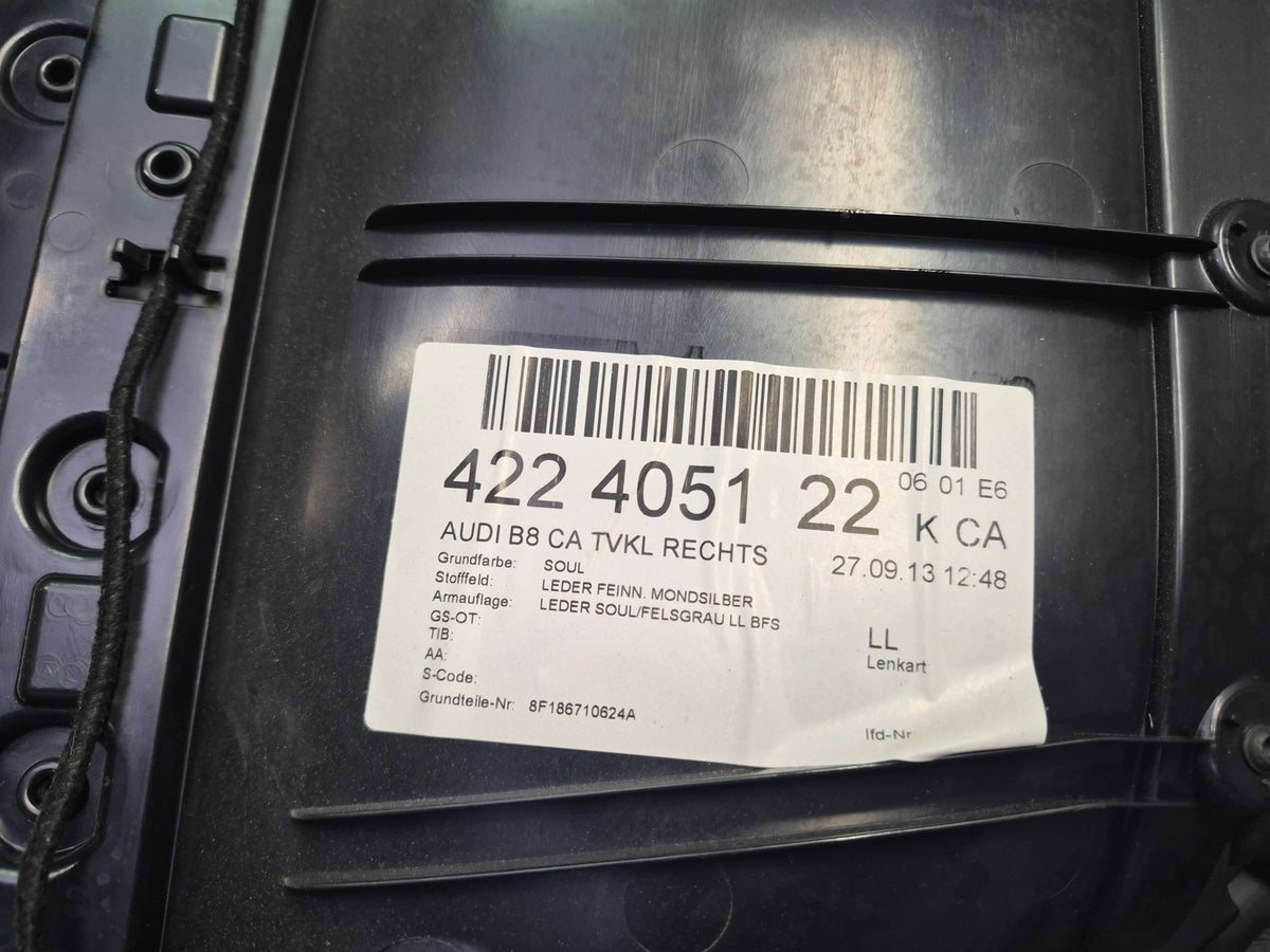 13-15 Audi RS5 8F7 Convertible Right Passenger Door Interior Panel Cover OEM
